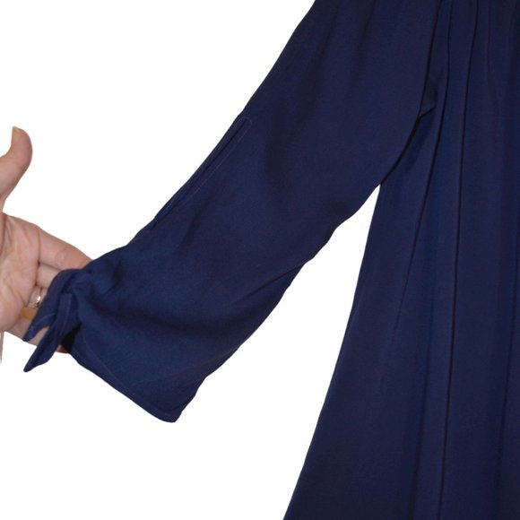 Michael Stars Open Shoulders Flare Mini Dress 3/4 Sleeves with Slits on Ties S - Picture 5 of 7